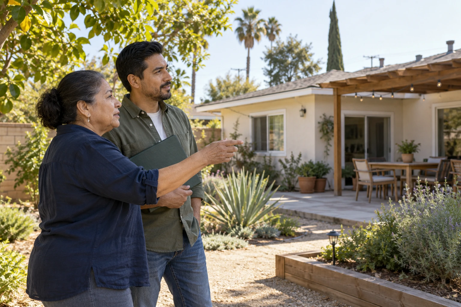 Family discussing ongoing home upkeep