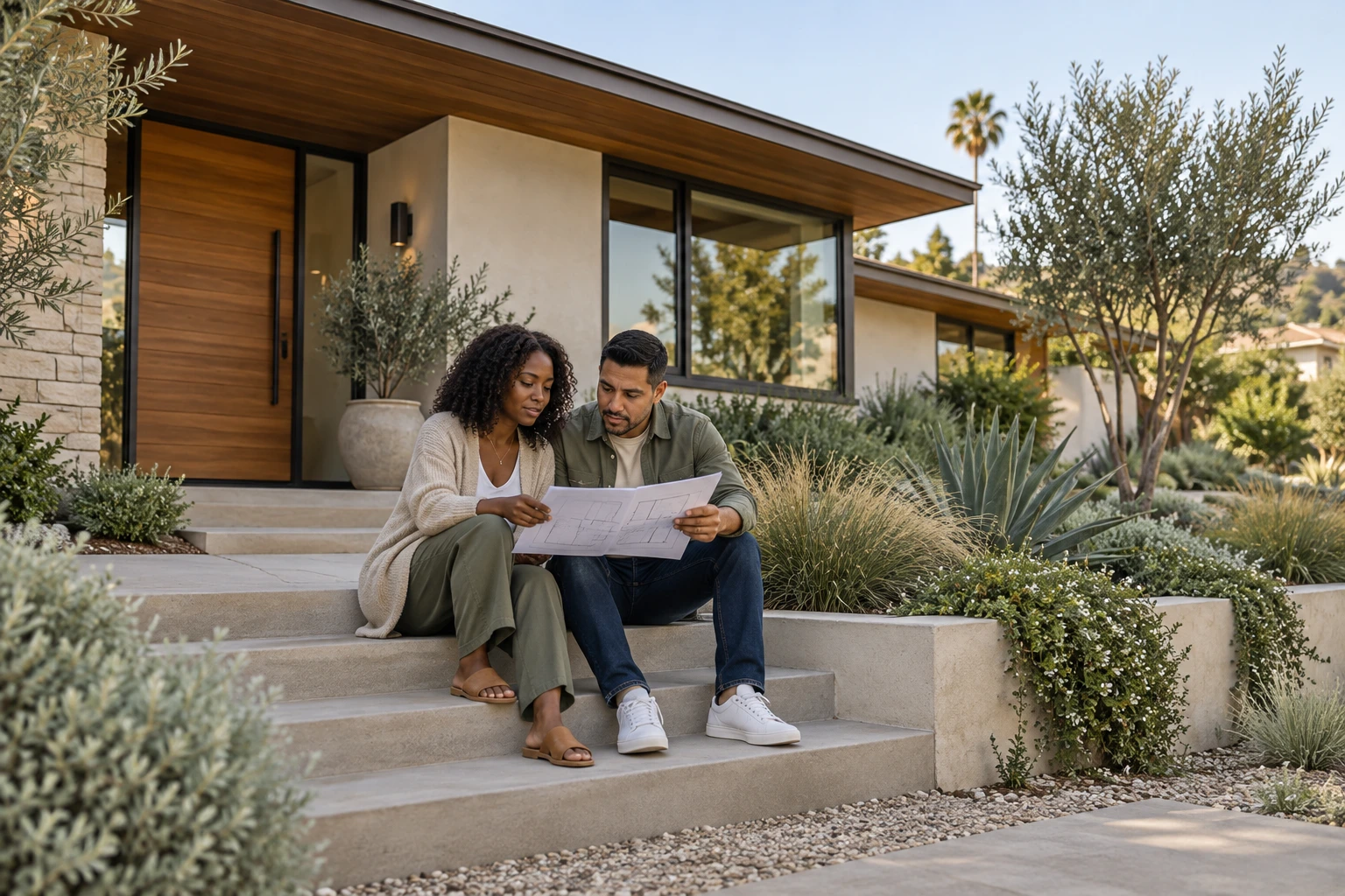 Married couple discussing housing plans