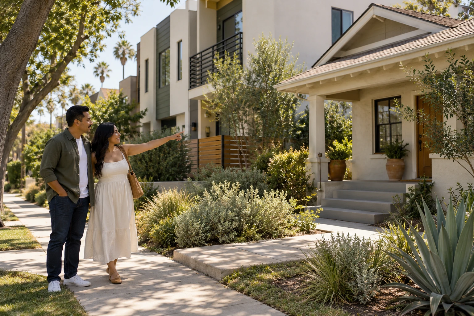Newlyweds comparing housing options