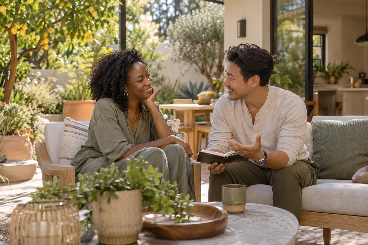 Couple considering credit and a home purchase