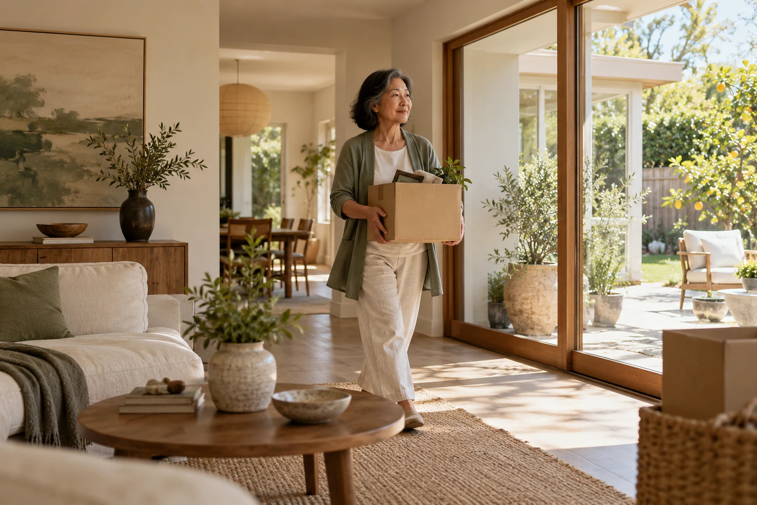 Homeowner exploring a smaller home