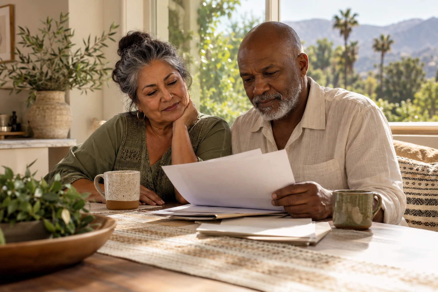 Couple reviewing their housing finances