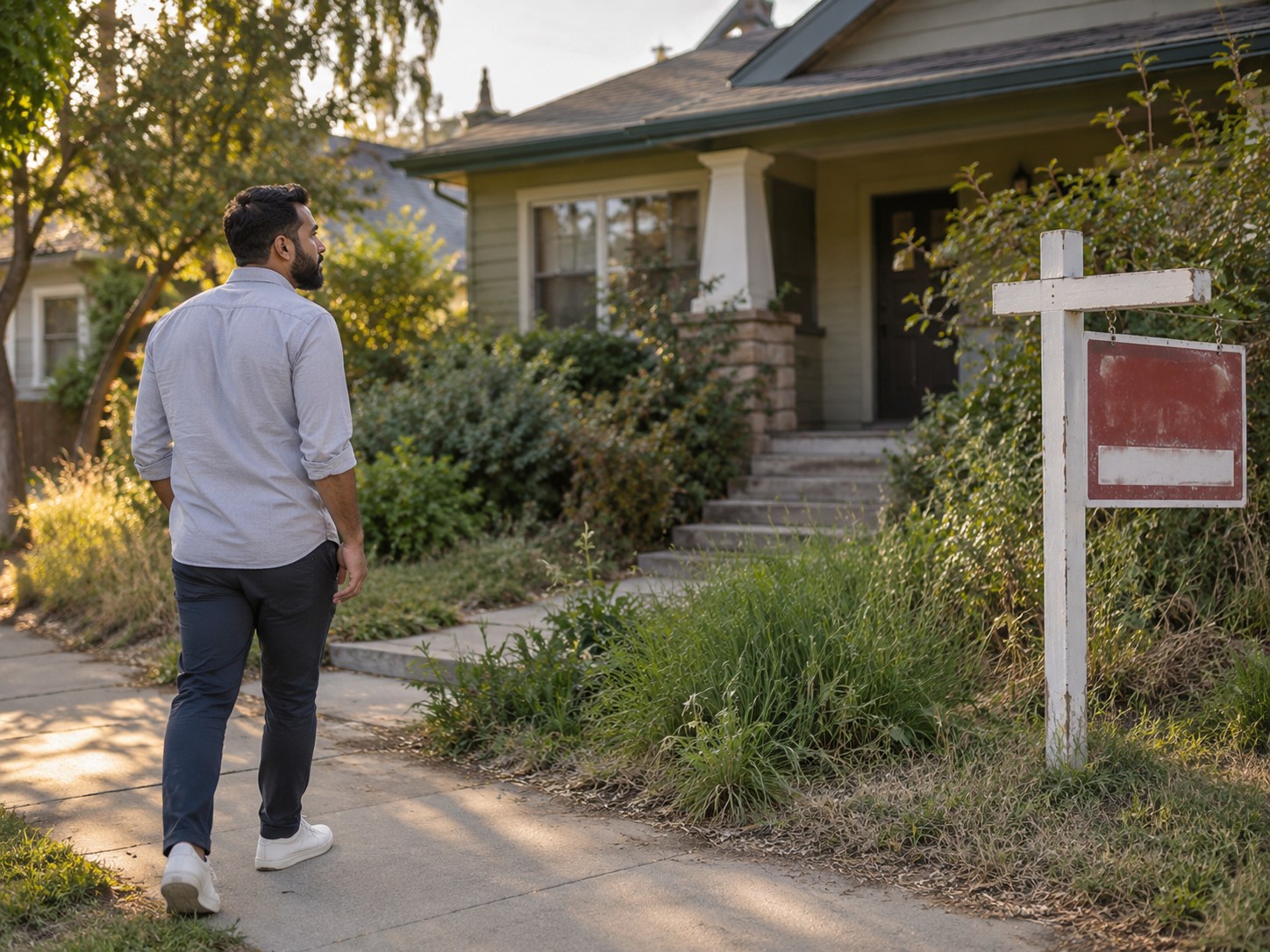 Buyer looking at an older home that has been on the market