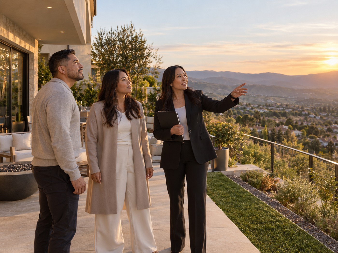 Porter Ranch patio with Valley and mountain views