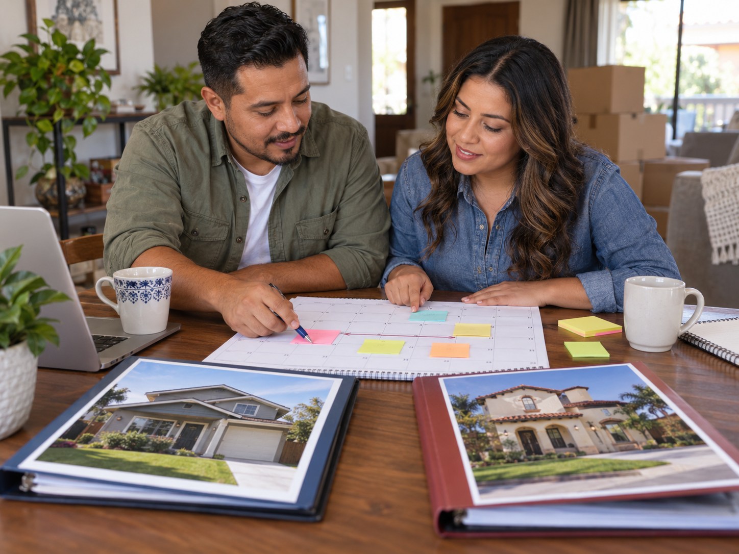 Couple coordinating the timing of selling one home and buying another
