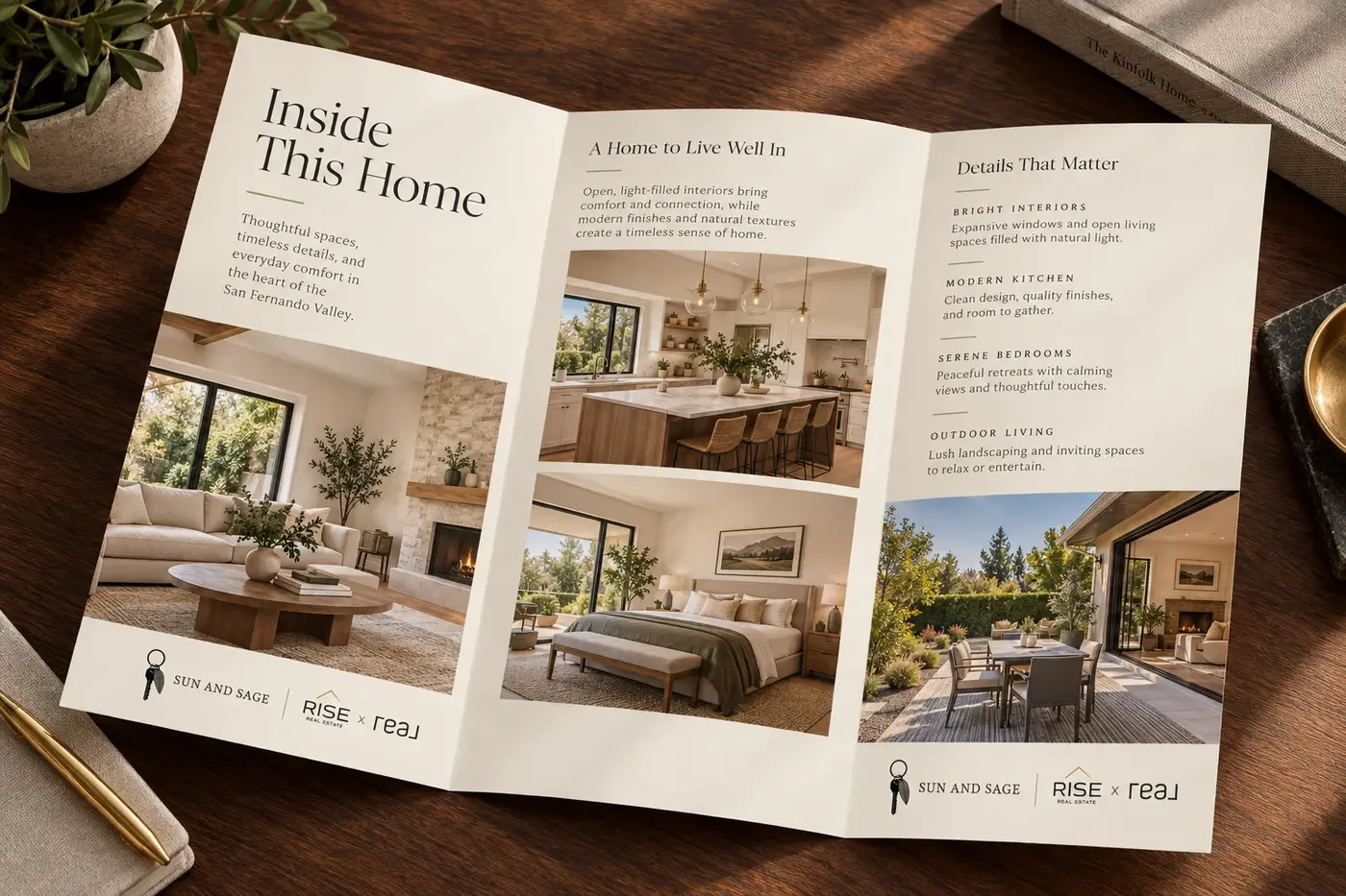 Sun and Sage brochure and printed property marketing