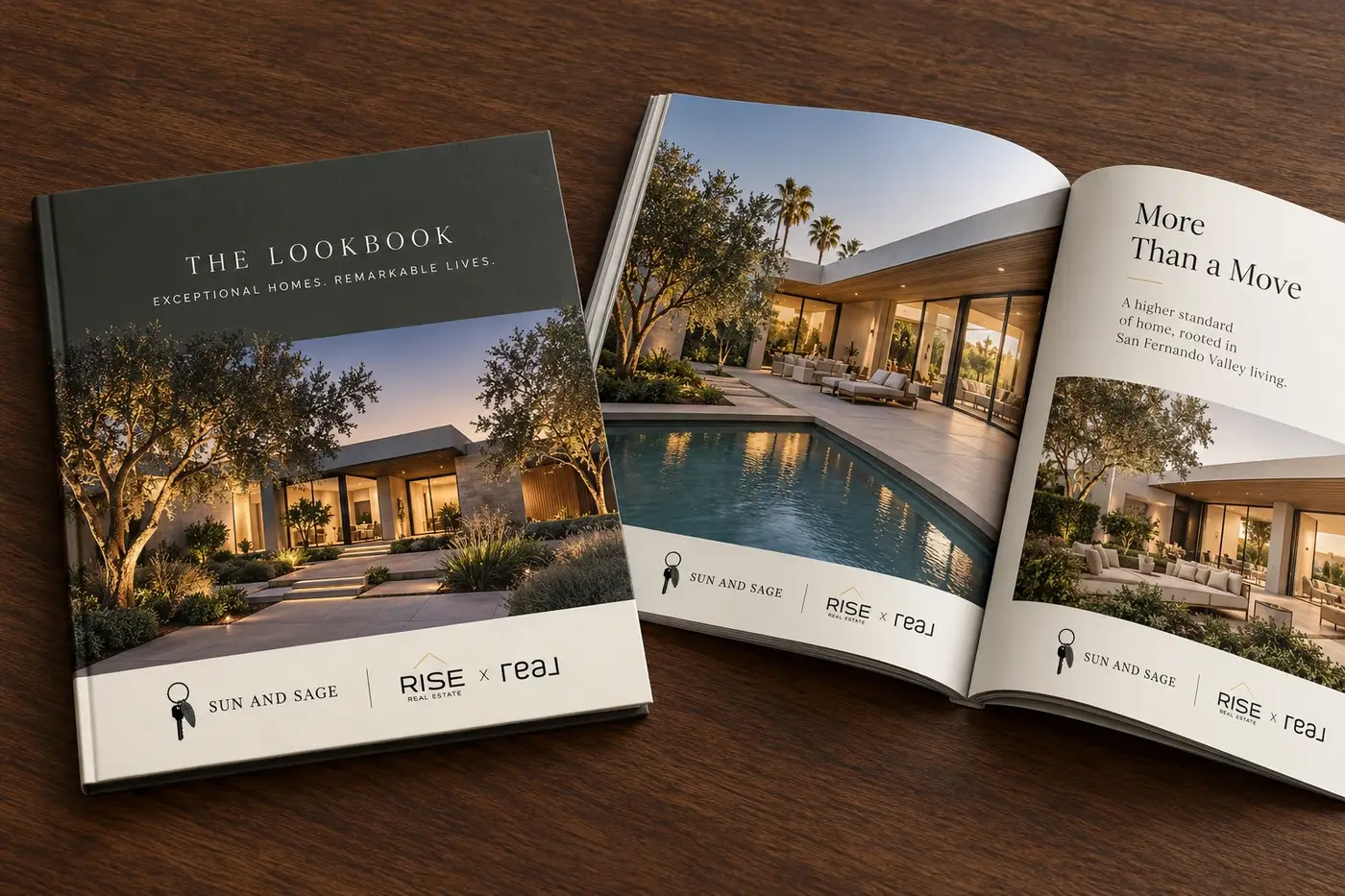 Sun and Sage and Rise upscale lookbook marketing concept