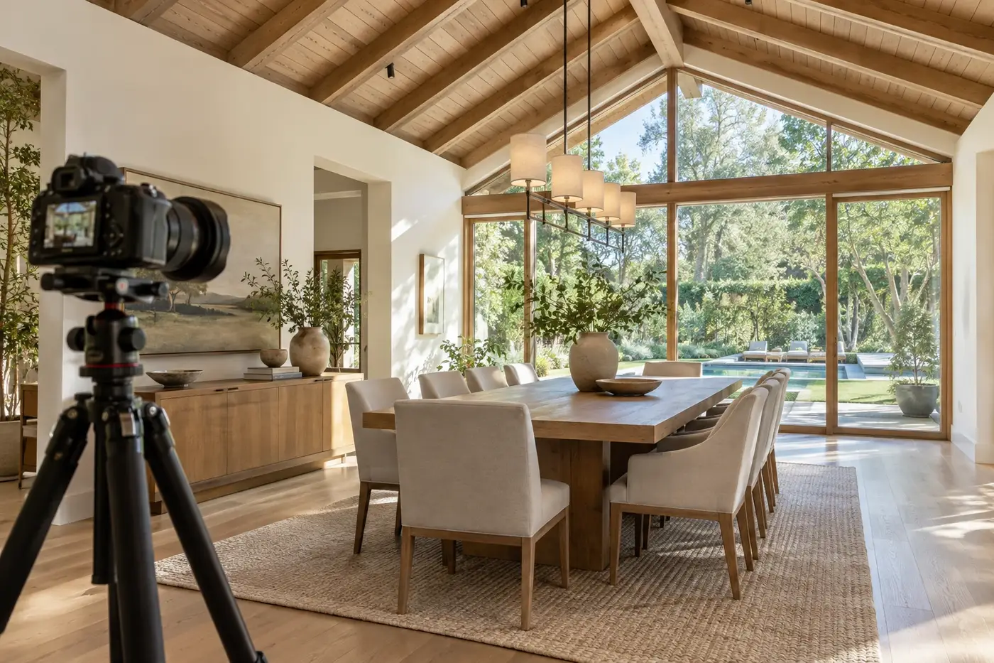 Architectural camera setup in an Residential dining room