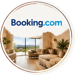 Booking.com, a furnished living room