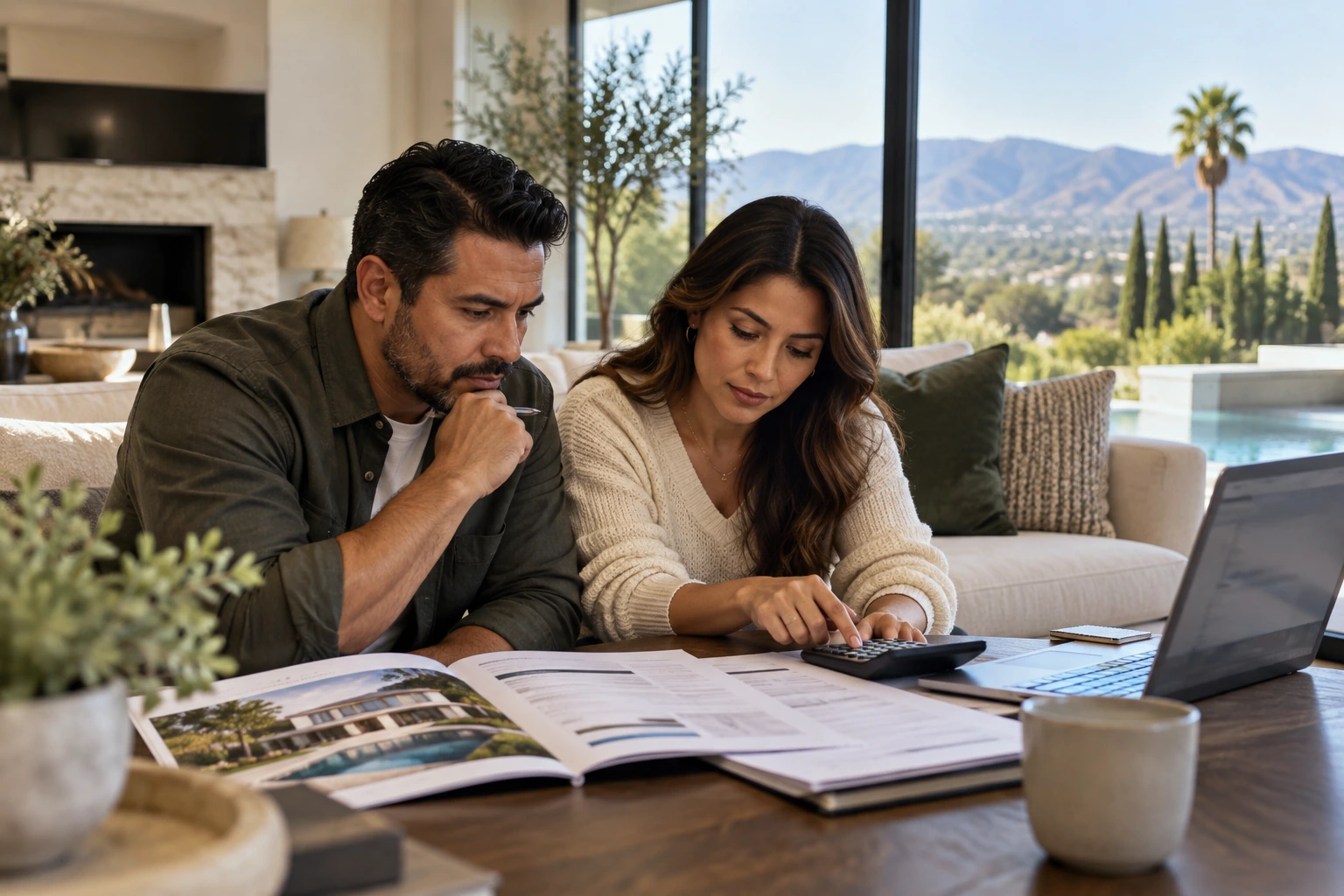 A homeowner comparing home value and mortgage balance to estimate equity