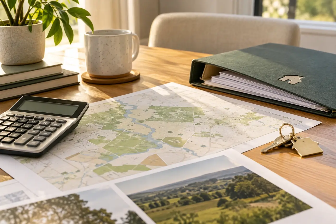 USDA loan eligibility documents with map-style planning materials and keys