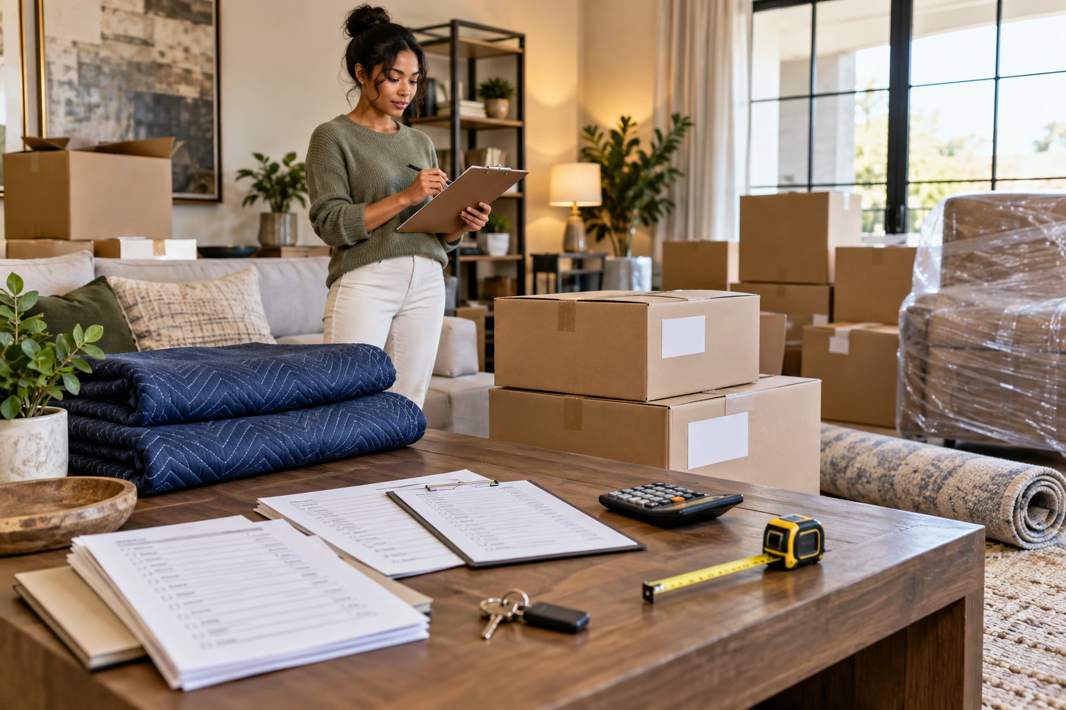 Luxury moving cost plan with moving boxes calculator and furniture inventory