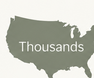 United States map with Thousands