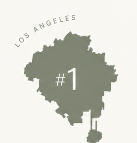 Los Angeles map with number one