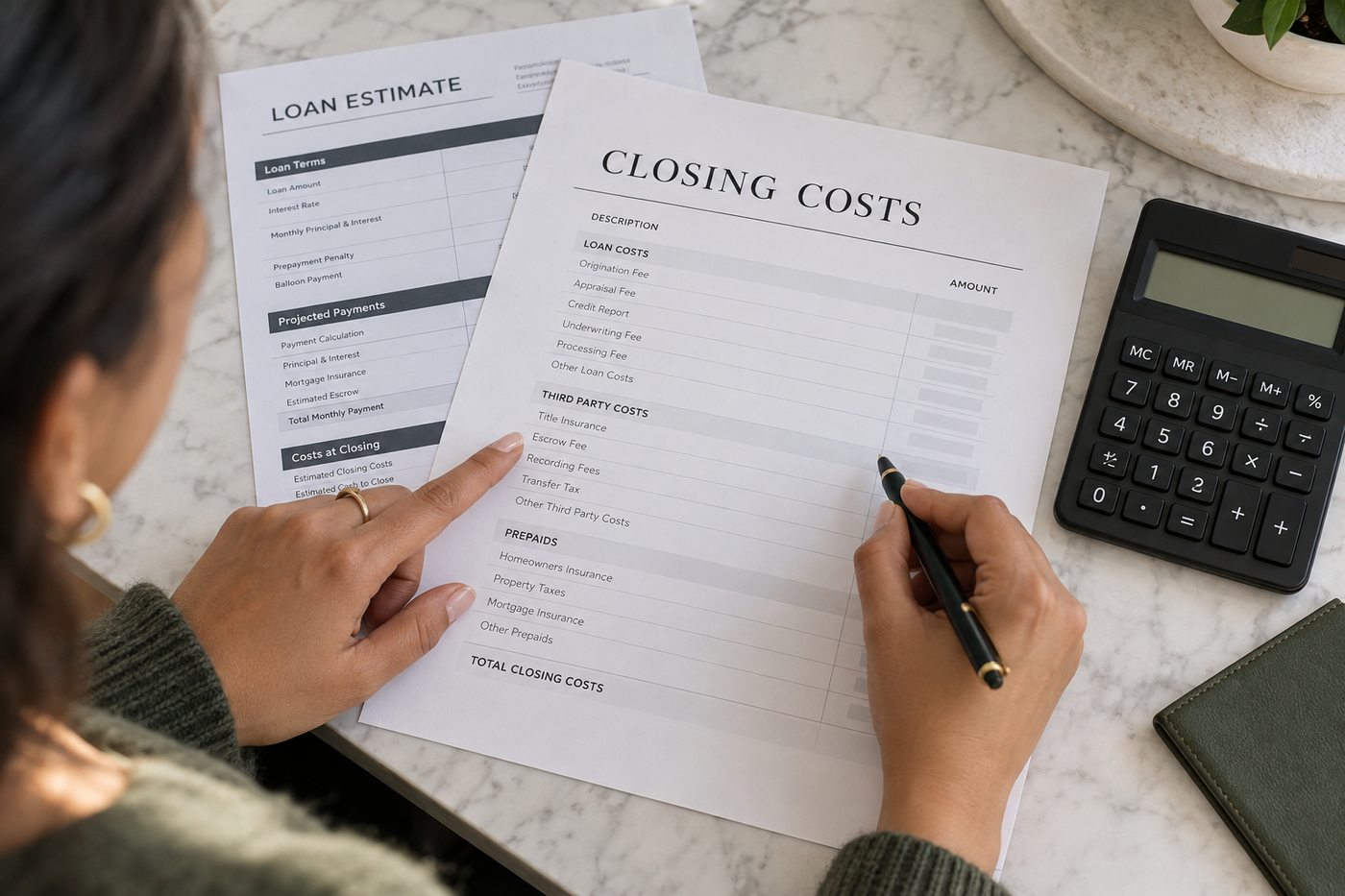 Comparing closing costs with a loan estimate